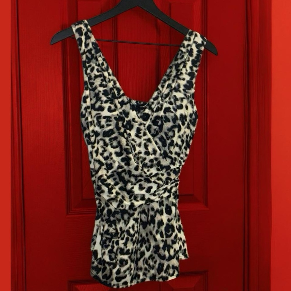 Leopard Print Tankini Top